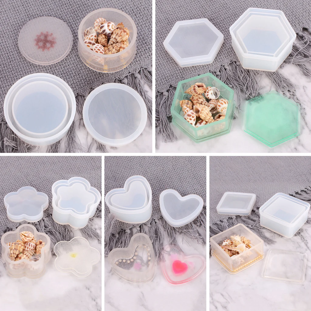Silicone Box Resin Mold Jewelry Box DIY Mould Hexagon Cake Making DIY Molds