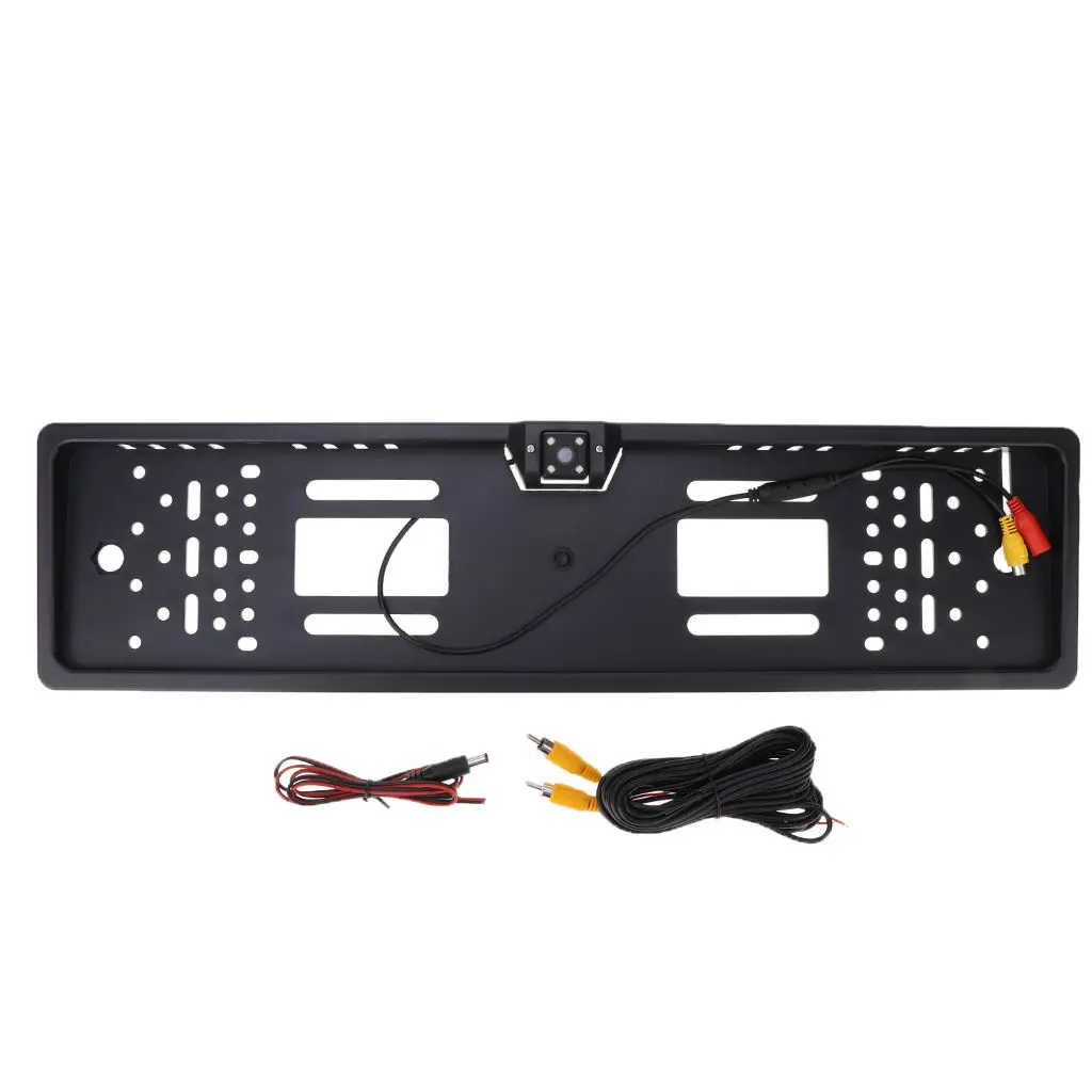Plastic Frame Holder For European License Plate w/ Rear View Camera HD LED