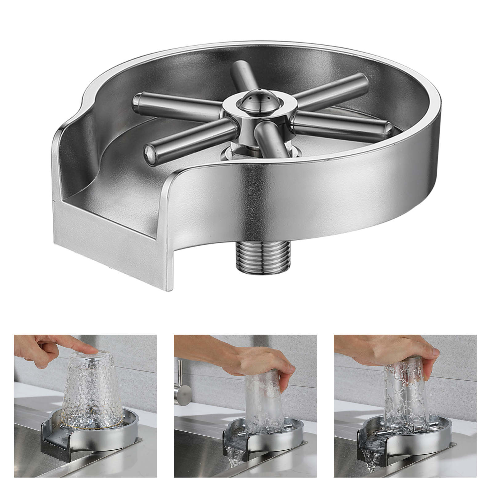 Automatic Glass Cup Rinser for Hotel Bar for Beer Coffee Milk Tea Pitcher Washer Cleaner Kitchen Sink Accessory