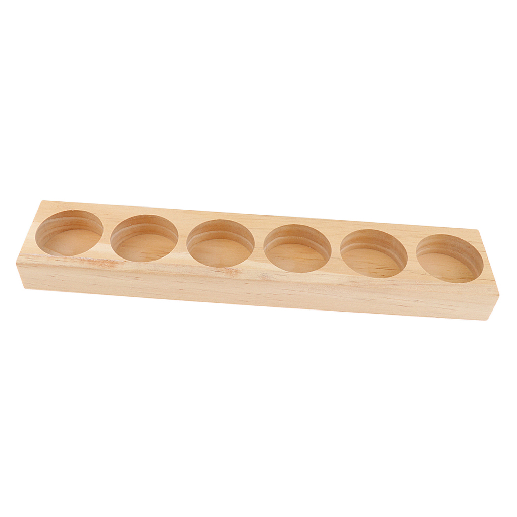 Wood Essential Oil Displaying Rack Organizer 6 Slots 30ml Bottles Stand Holders