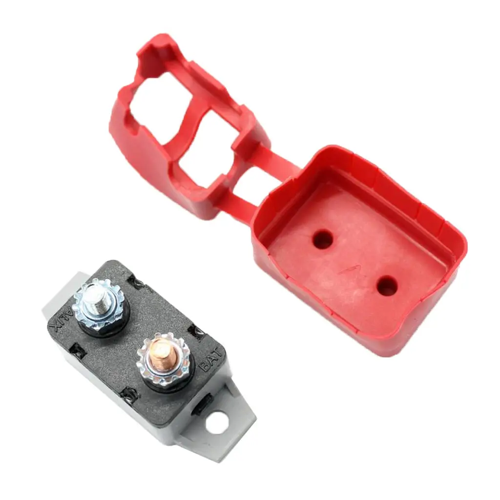 12V/24V Circuit Breaker & Protective Cover Manual Reset Protector Battery Breaker 40A For Car Vehicle Winch Yacht Boat Trailer
