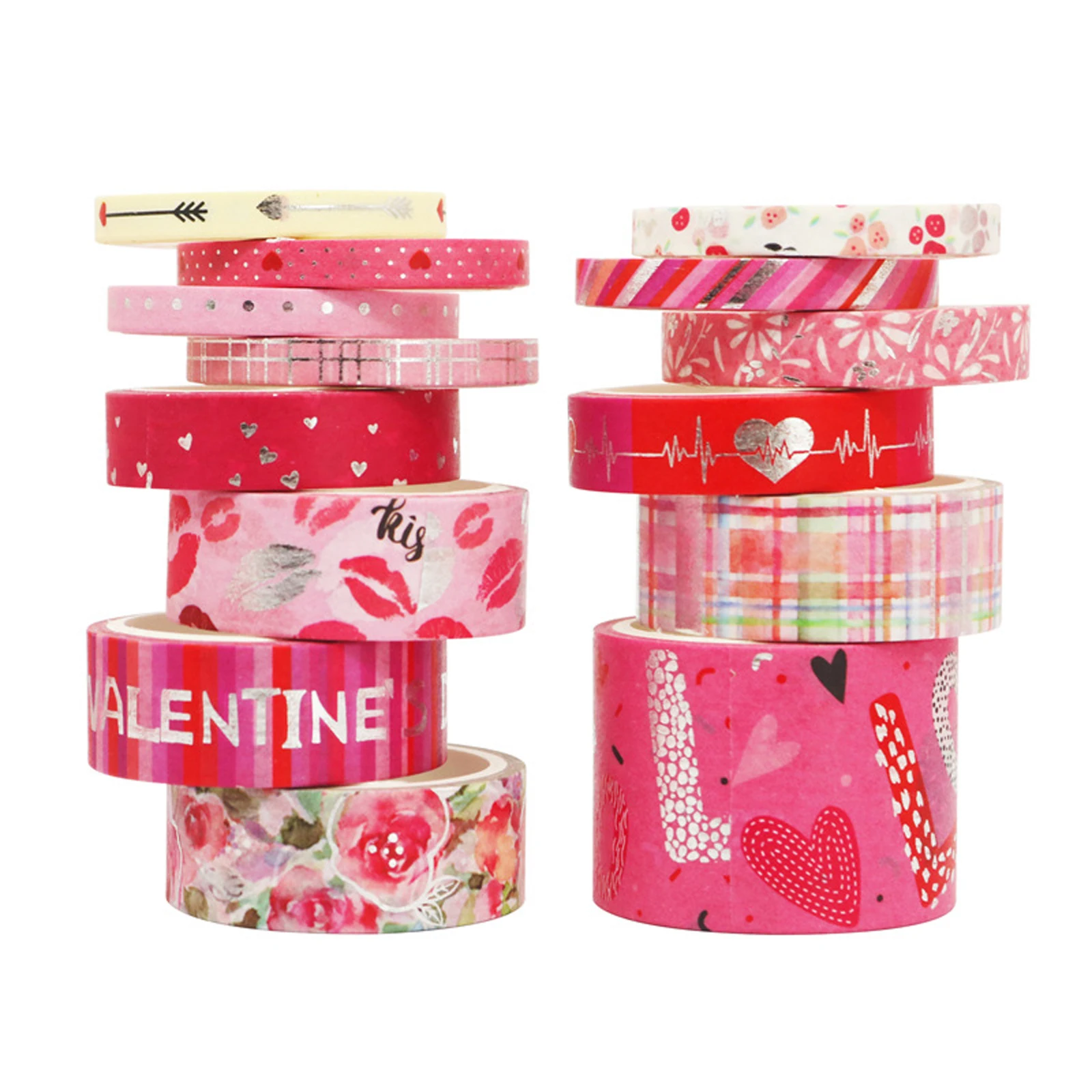 LUTER 14 Rollos Cinta Washi Tape Cinta Adhesiva Decorativa para el Día de San Valentín Cintas Adhesivas de Colores para Manualidades Álbumes de Recortes para Bodas 