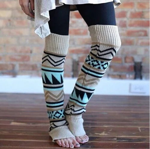BD_Fashion Women Lady Winter Long Leg Warmers Knit Crochet Legging Stocking  ^F 