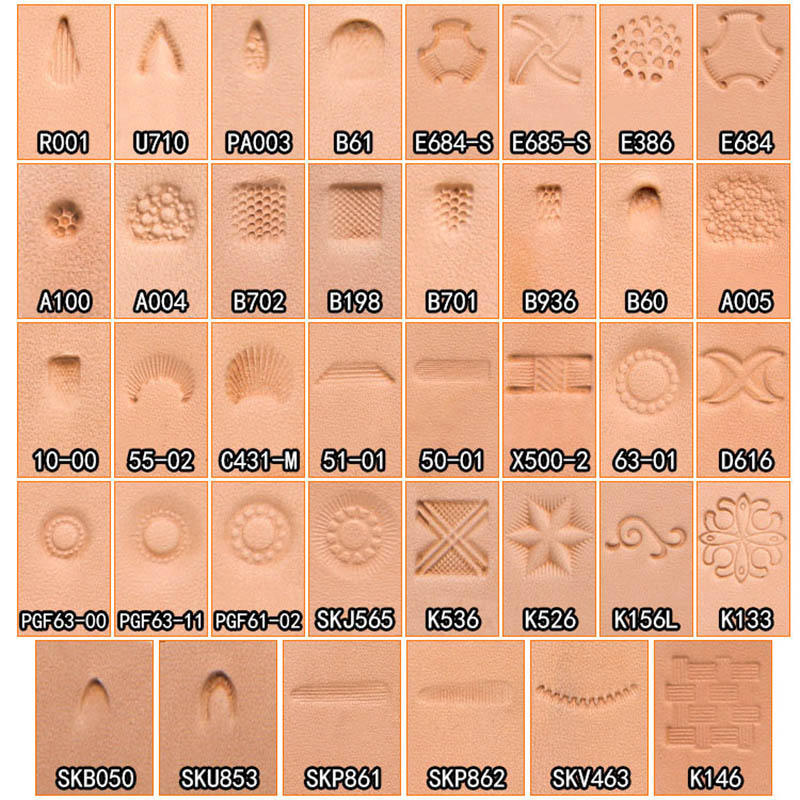 Leder-Schnitzerei-Druckhandbuch, DIY-Druckwerkzeuge aus Lederlegierung, spezielle Druckwerkzeuge zum Schnitzen und Klopfen von Blumen K536 – Detail 3