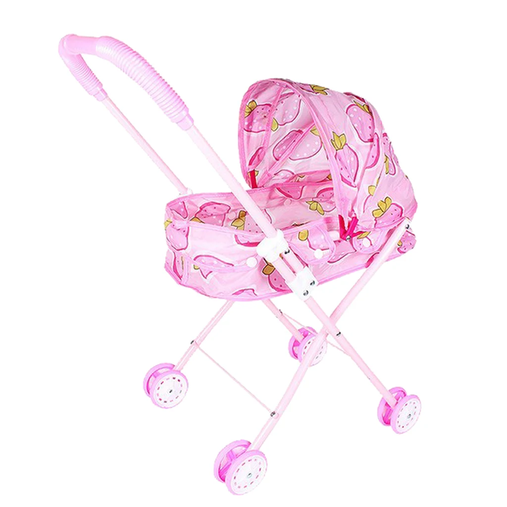 Pink Doll Outdoor Baby Buggy Stroller Child Push Cart Stroller Doll