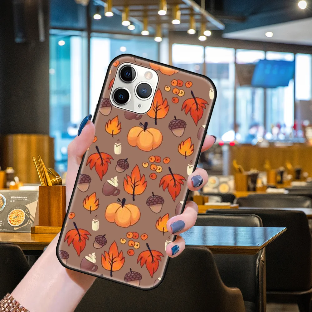 phone cases for iphone 11 Phone Case For Apple IPhone 13 12 11 Mini Pro MAX SE X XS XR 8 7 6 S Plus Black Cover Etui Luxury Waterproof Autumn Pumpkins cases for iphone xr