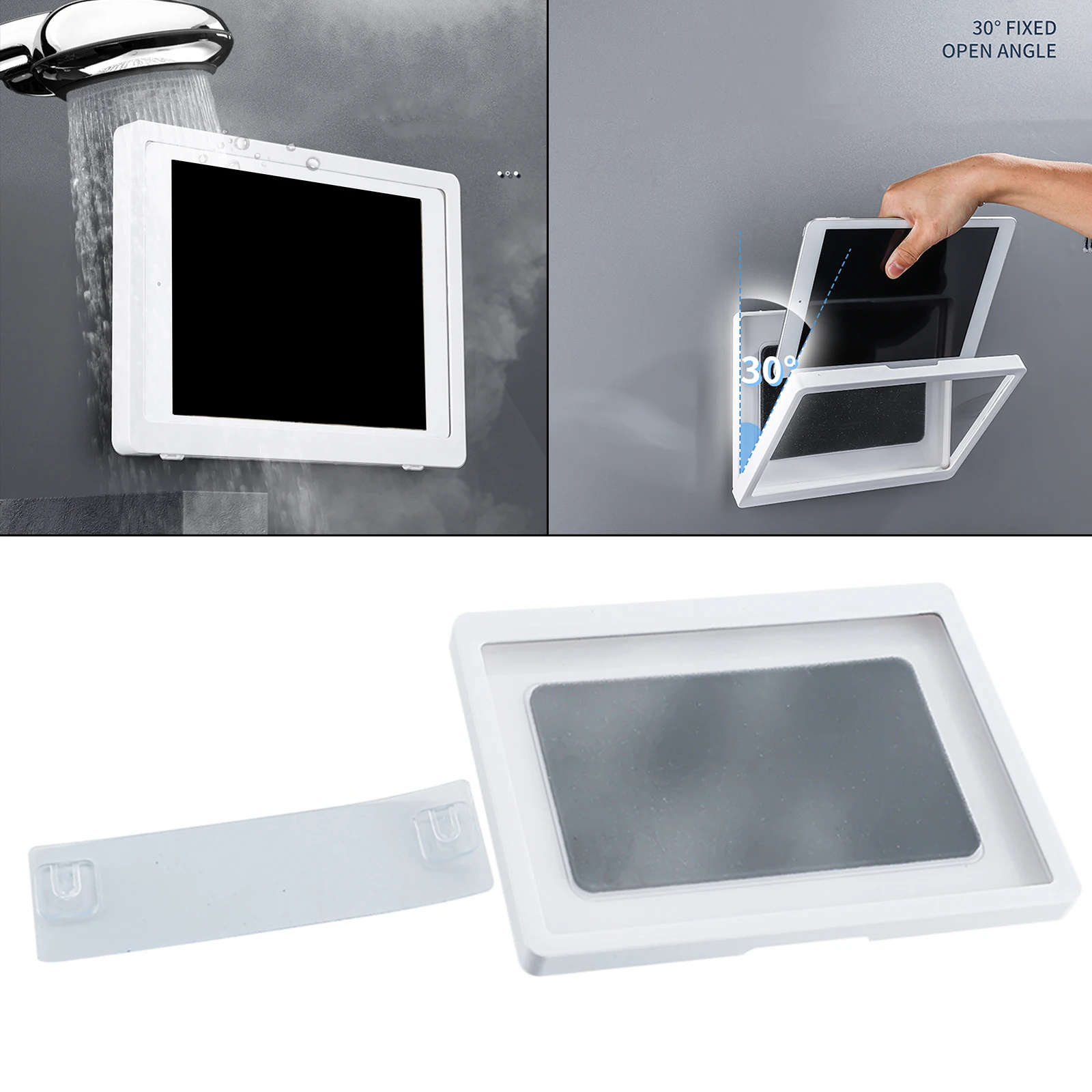 Wall Mounted Shower Tablet Holder Cover Waterproof Anti-Fog Touch Screen Bathroom Bathtub Tablet Storage Case
