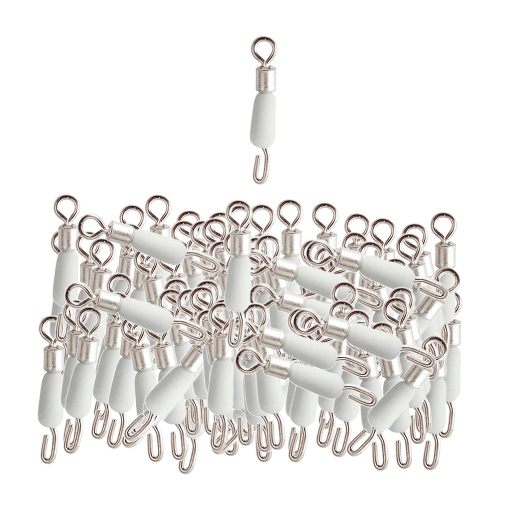 100pcs Quick Fishing Clip Line Connector Rolling Swivel Sub-line Hook Device
