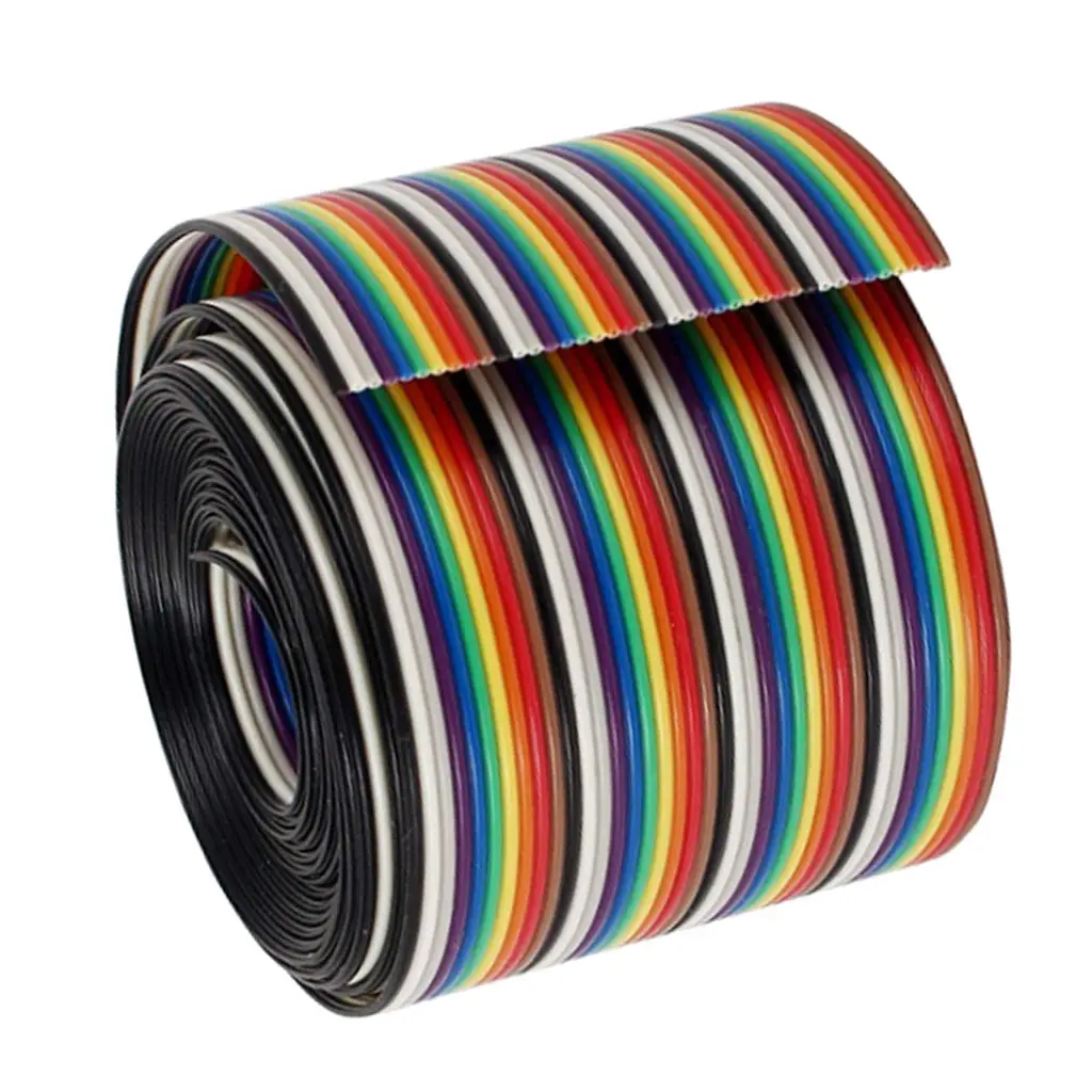 1M 40 Pin 1.17mm Rainbow Color Flat Ribbon Cable Wire Rainbow Cable New