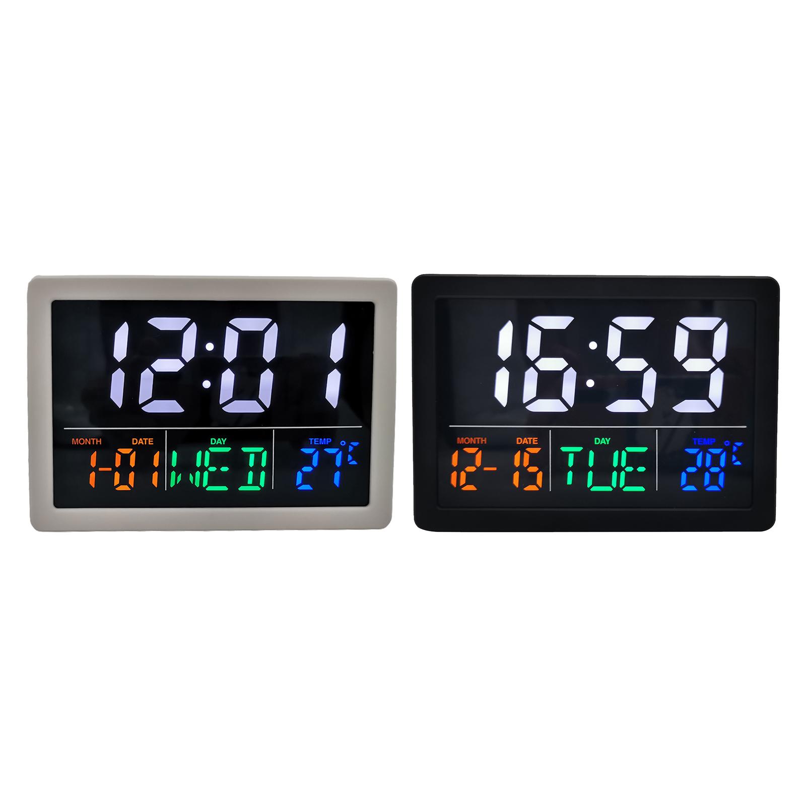 1PC Electronic Tabletop Digital Alarm Clock Time Temp Calendar Humidity Bedside Clock Office Home Decoration