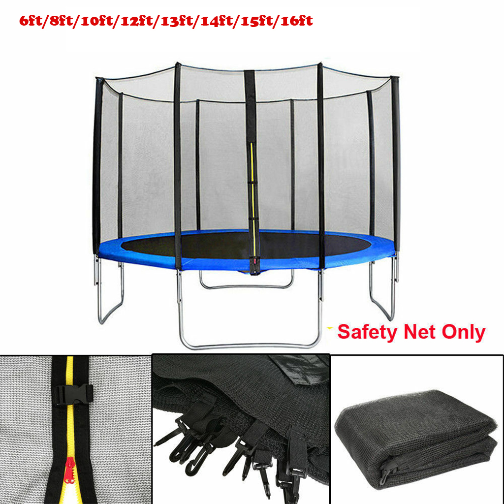 Kids Trampolines Safety Mesh Net Placement Netting 6ft/8ft/10ft-6pole 12/13/14ft