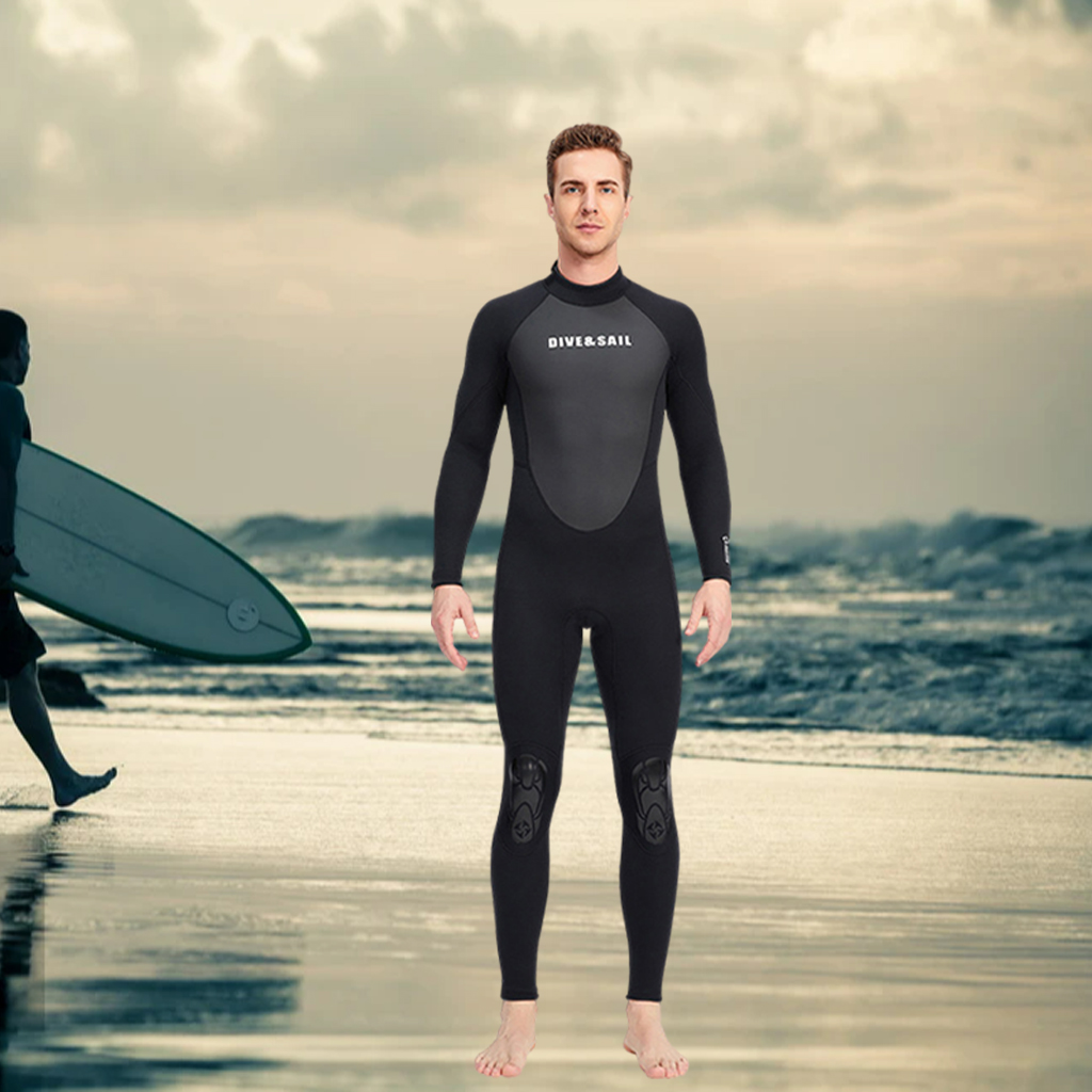 Wetsuits Full Length 3mm Suit One Piece Long Sleeves Back Zip UV Protection for Open Water Water Sports Surf Mens Ladies