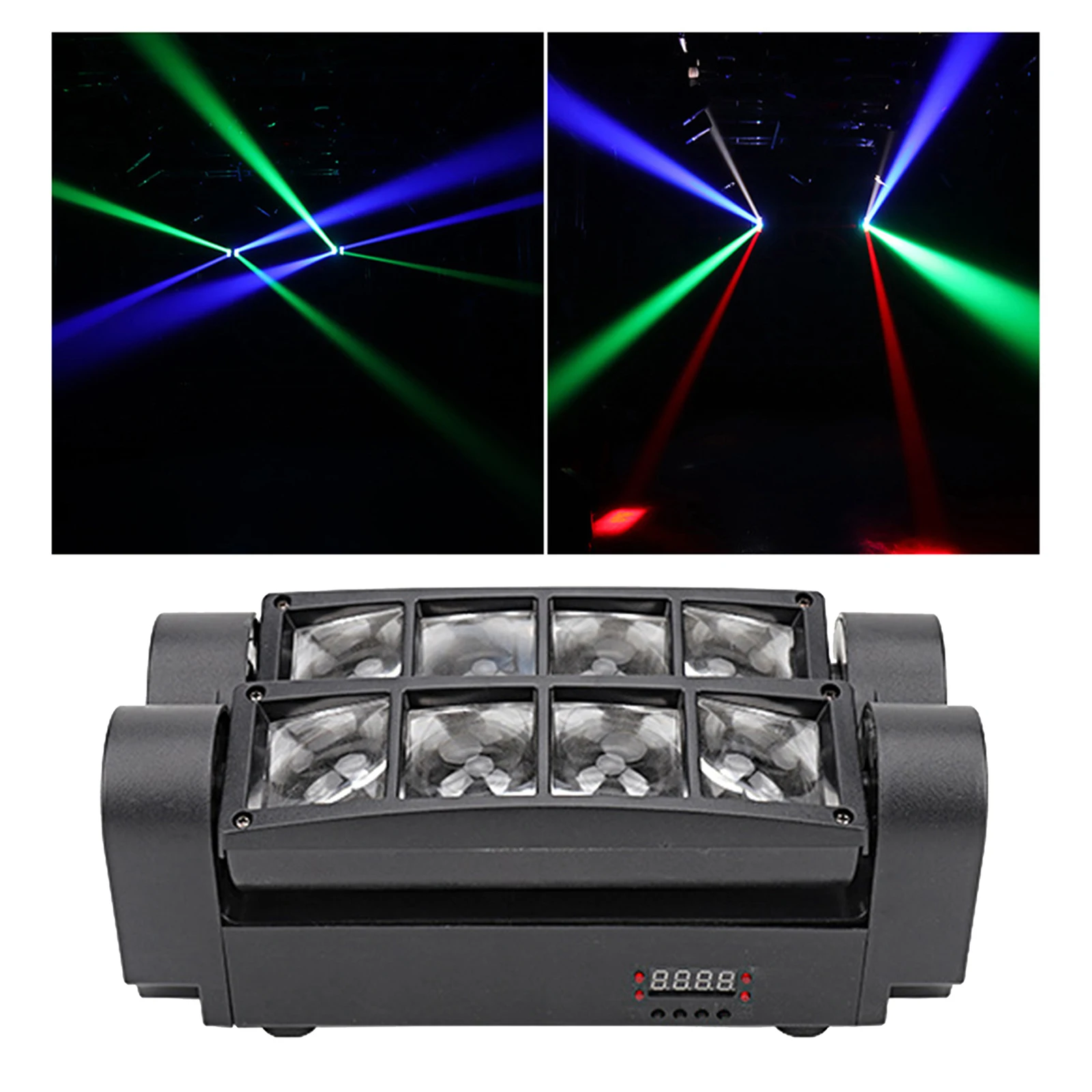 Eight Eyes RGBW Mini Moving Head Beam Light Sound Activated Disco Stage Light for Parties US