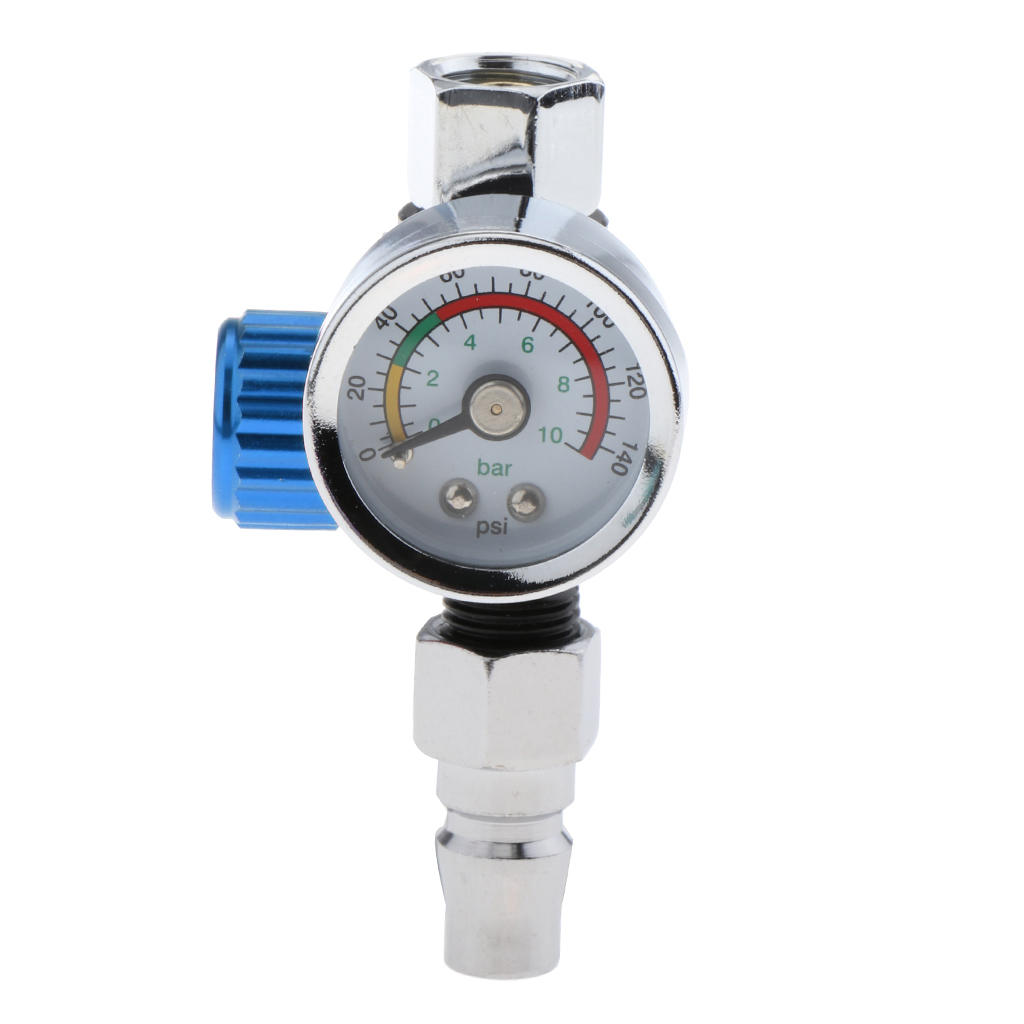 Universal Truck G1/4 Metal Paint Spray  Air Regulator Gauge 0-140PSI