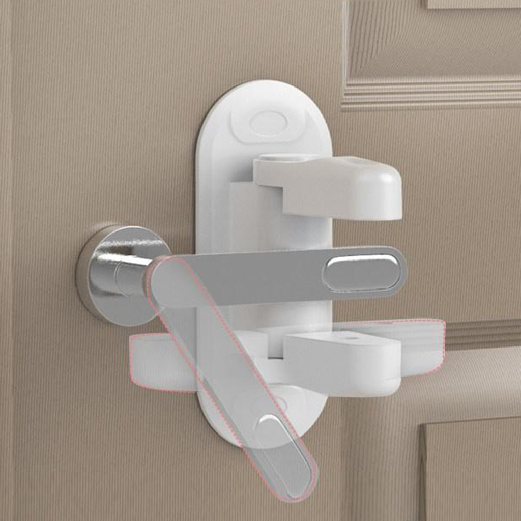 2pcs/pack Kids Door Lever Locks Easy Childproof Safety Locks Guard One Hand