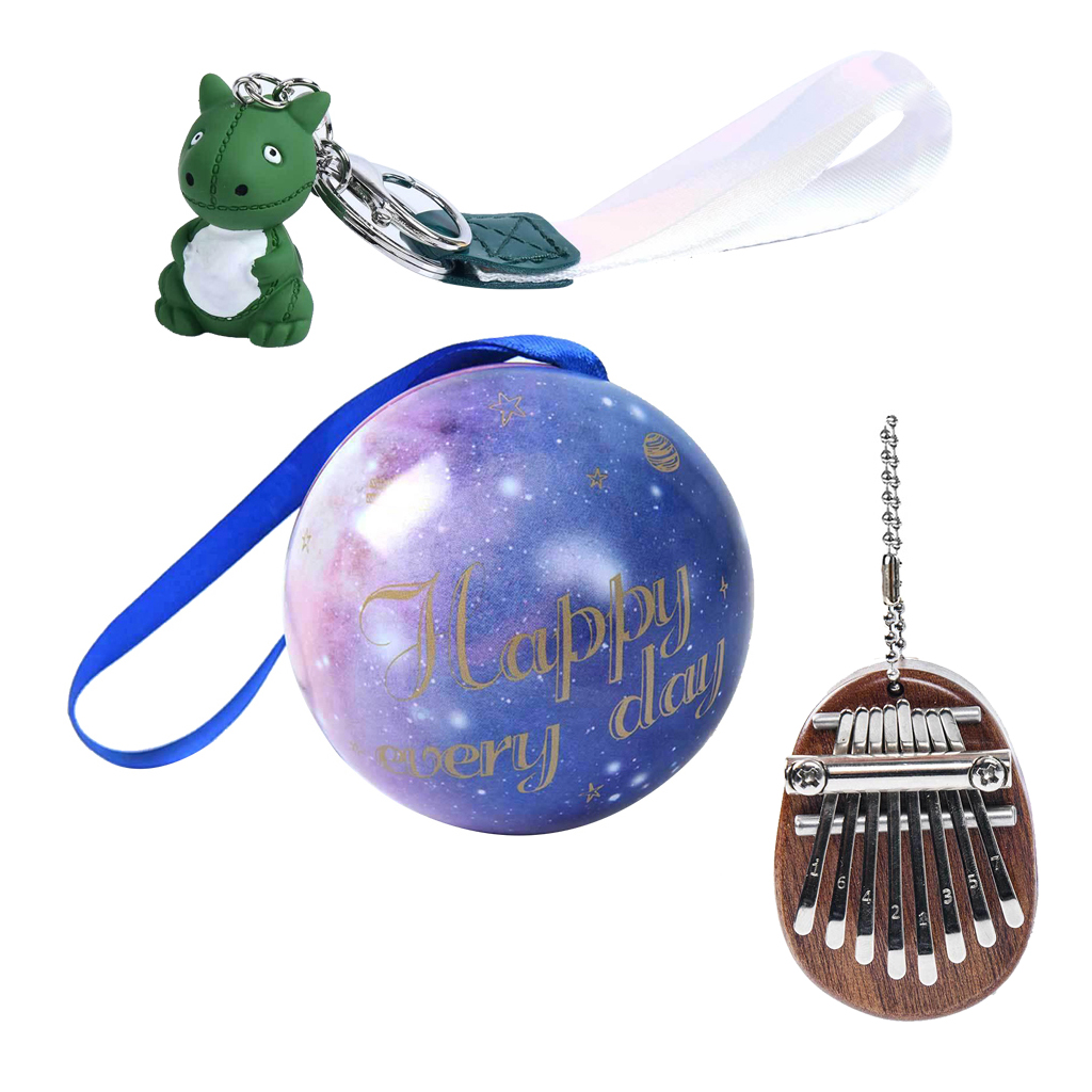 8 Key Mini Kalimba Exquisite Finger Thumb Piano Marimba Musical Pendant Gift for Backpack Schoolbag Musical Lovers