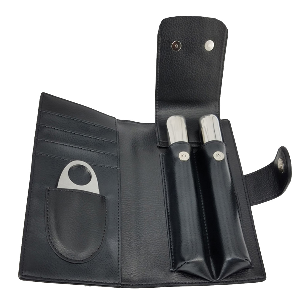 1pc Cigar Case Holder Genuine Leather Cigar Bag Pouch Travel Cigar Set
