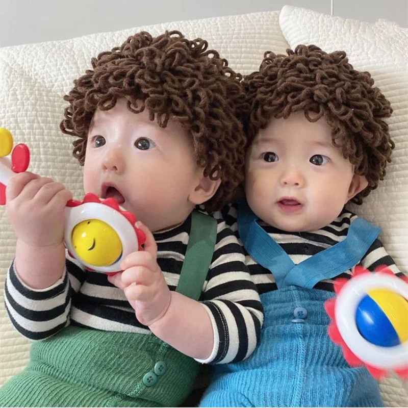 HoneyCherry Baby Photo Wig New Style Children's Photography Wig Explosion Wig Cute Short Curly Fan Head Newborn Photography baby accessories girl