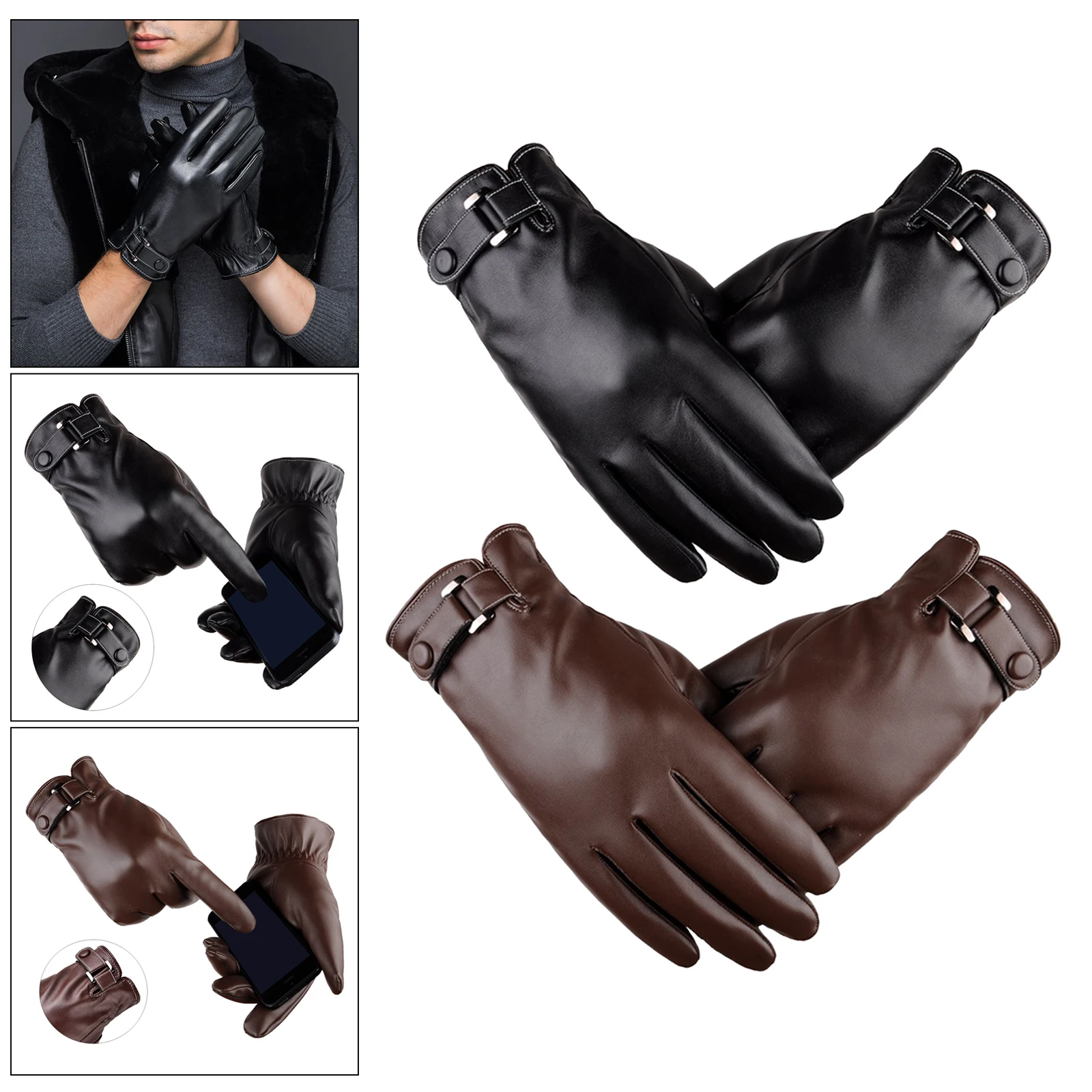 Touch Screen Gloves PU Leather Army Military Combat Outdoor Sport Cycling Paintball Hunting Swat