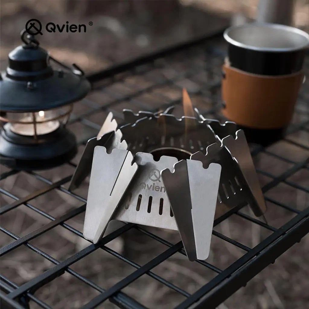 Outdoor Alcohol Stove Mini Foldable Solid Fuel Wax Stove Portable Camping Alcohol Burner Lightweight Picnic Alcohol Stove