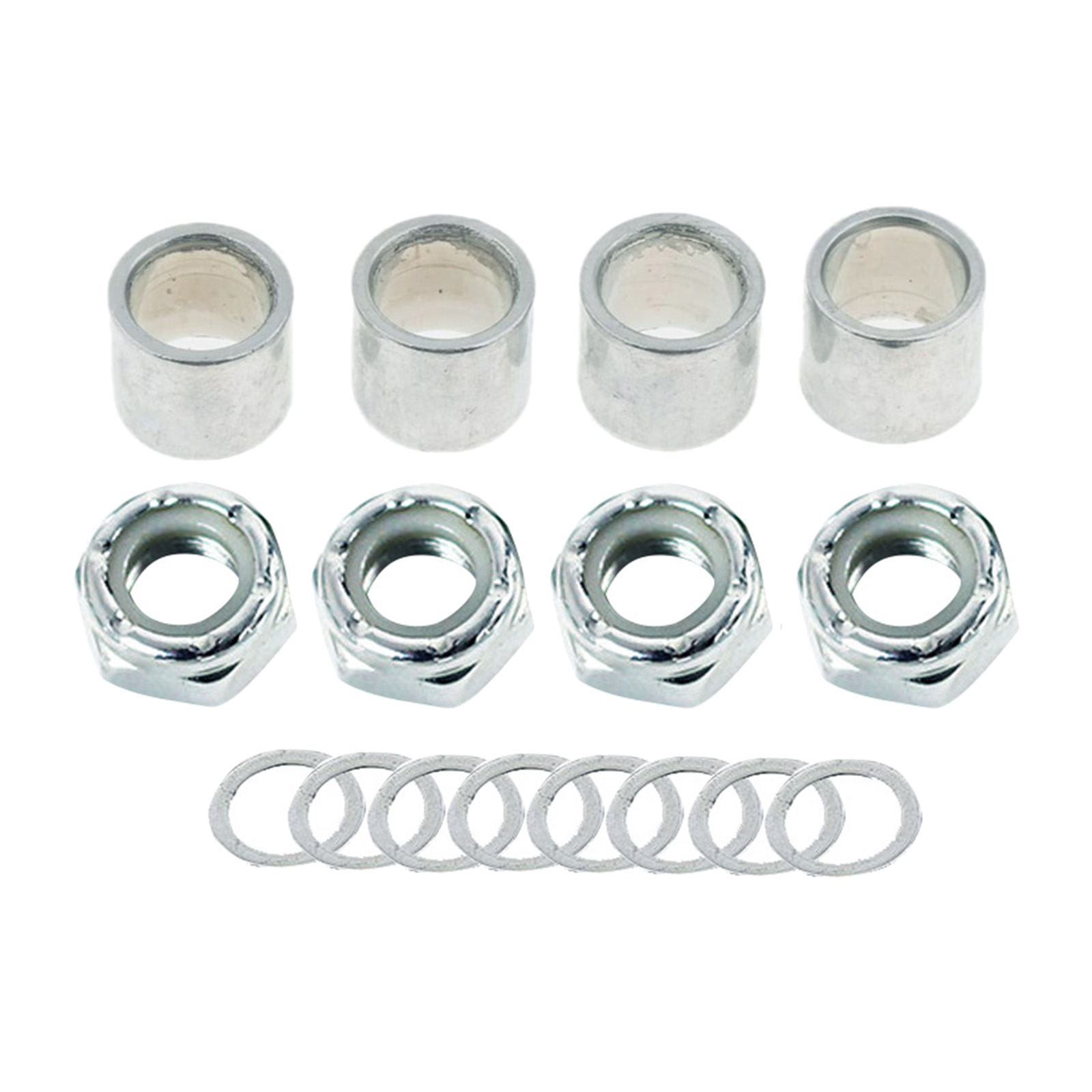 16 Pieces Skateboard Truck Hardware Kit Includes Spacers, Axle Nuts and Speed Rings for Skateboard and Longboard