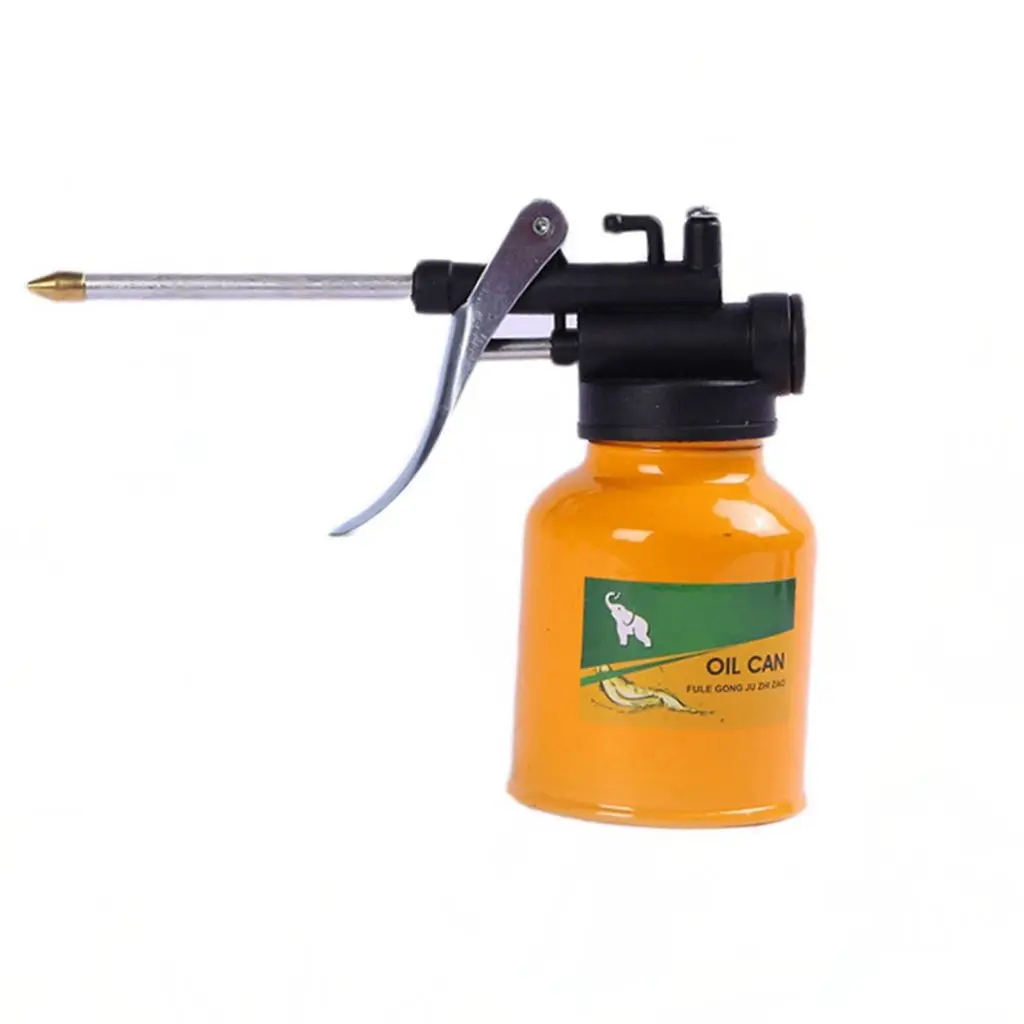 250ml Steel High Pressure Hand Pump Oiler Oil Pot Lubricant Soap Spray Can Oil Can Oil Pump with Spray Spout