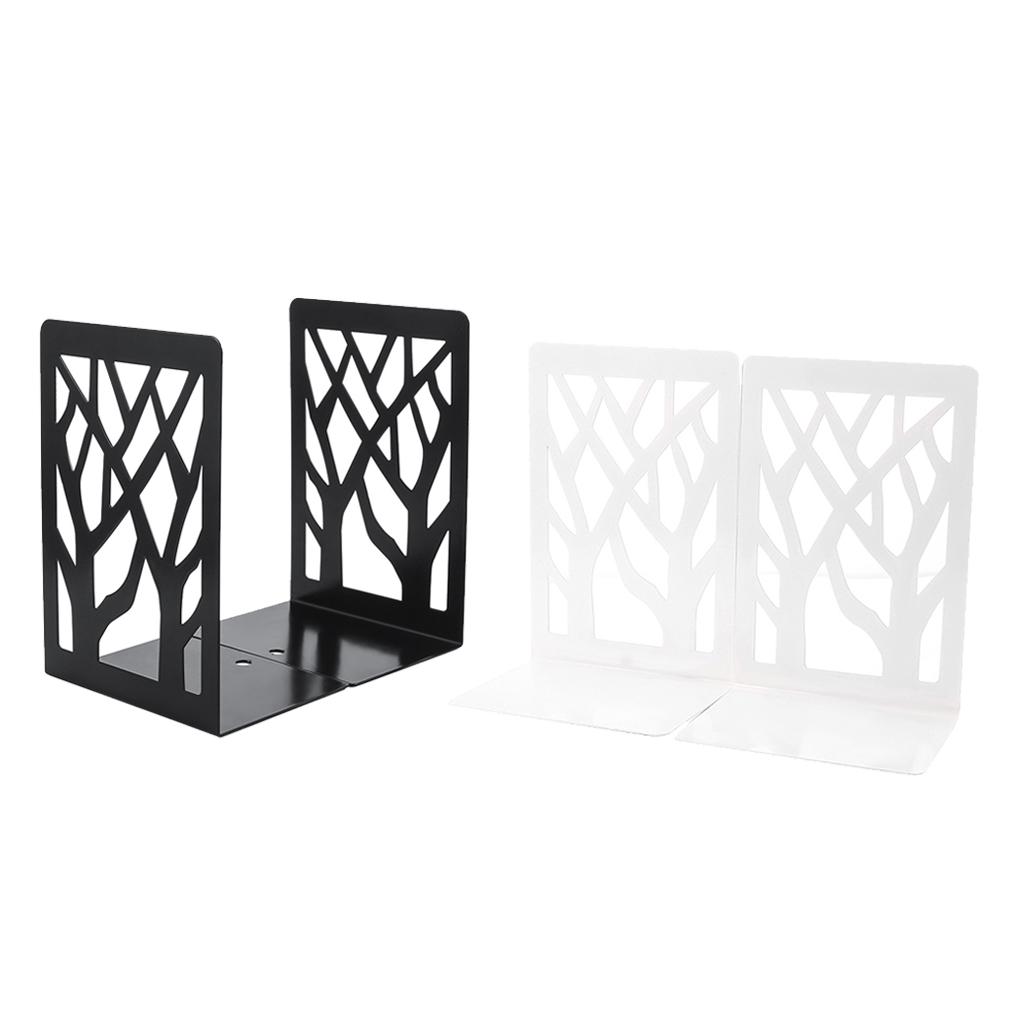 2Pieces Bookends, Book Ends for Shelves, Metal Bookend Book Divider/Holder, Decorative Bookends for Office, School, Home Decor