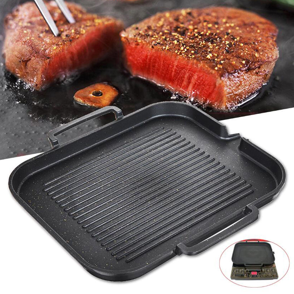 Kitchen Non-Stick Cooking Grill Pan Frying Pan Aluminum Alloy BBQ Grill Pan