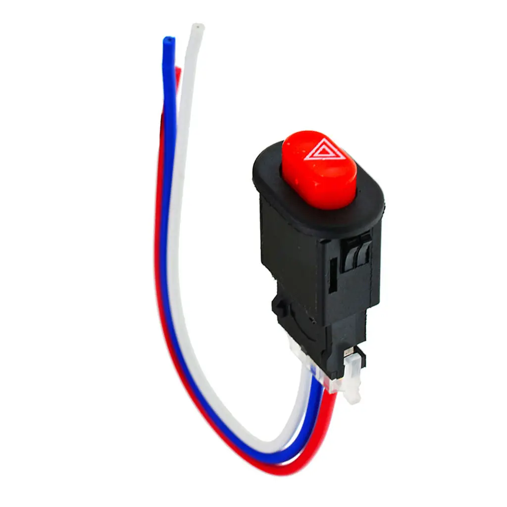 Hazard Light Double Flash Emergency Lamp Button Switch 3 Wires Lock 100mm 5A