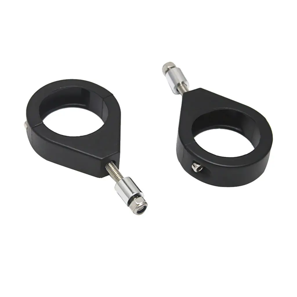 Pair Turn Signal Mount Bracket 41mm Fork Relocation Clamps for Harley Black