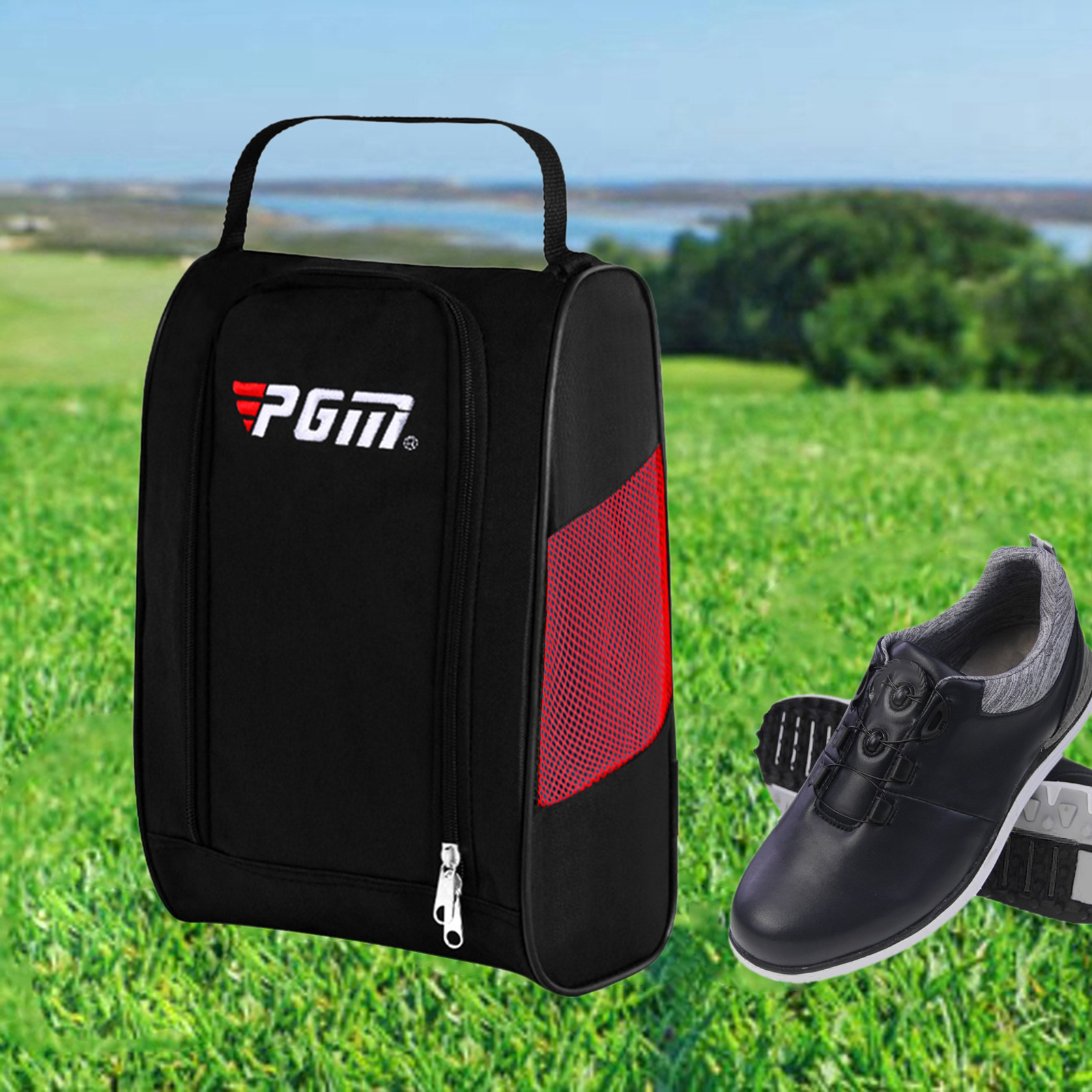 Golf Shoes Bag Zipped Sports Bag Shoe Case Golf Shoe Bag - Zippered Shoe Carrier Bags Storage Organizer Pouch for Women Men