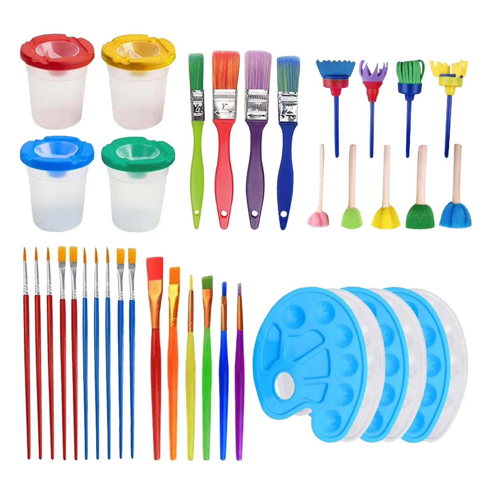 39pcs Toddlers Painting Brushes Palette Drawing Tools Kit Arts