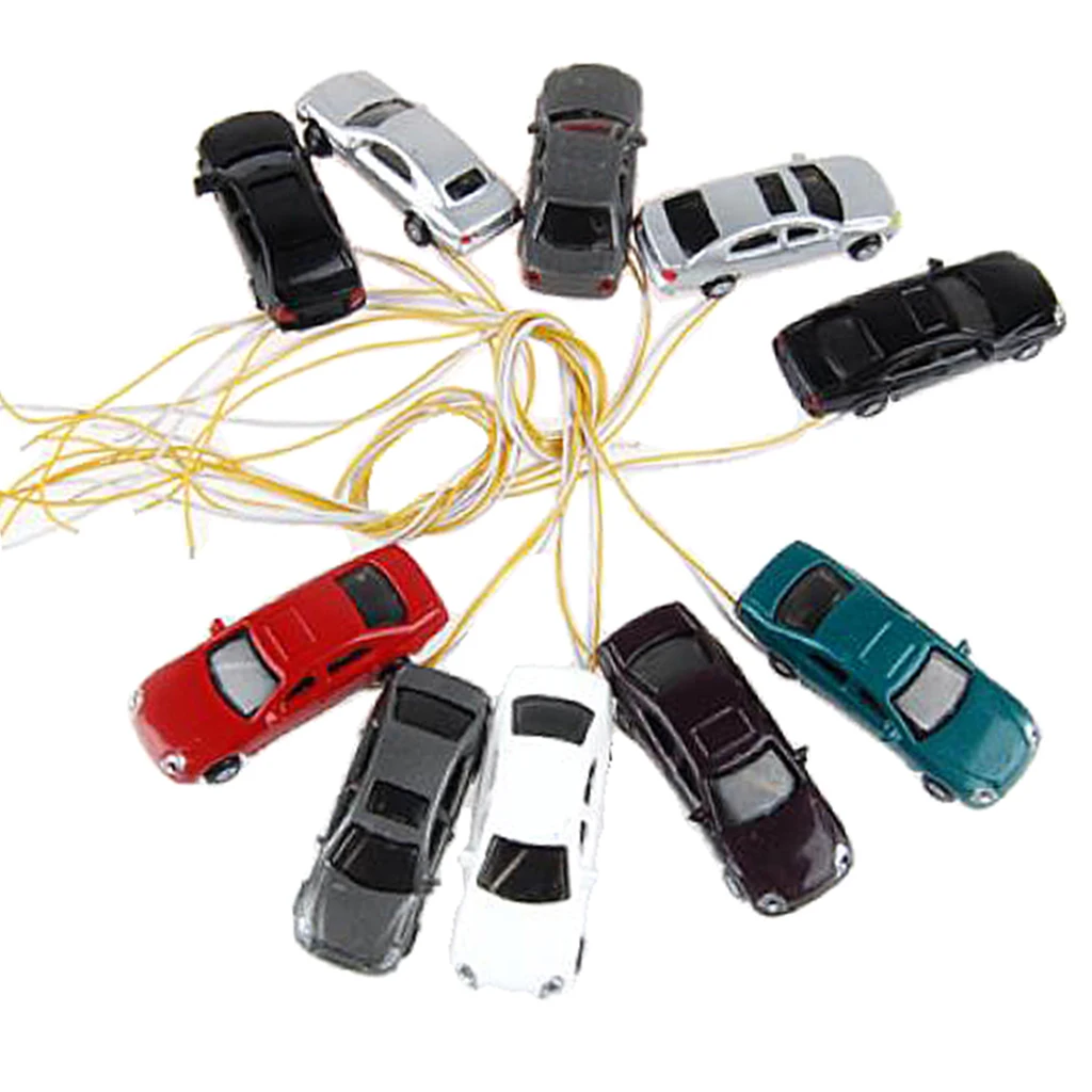 Lot 10Pcs Model Car Model Painted with Cables Scale N (1 to 150)