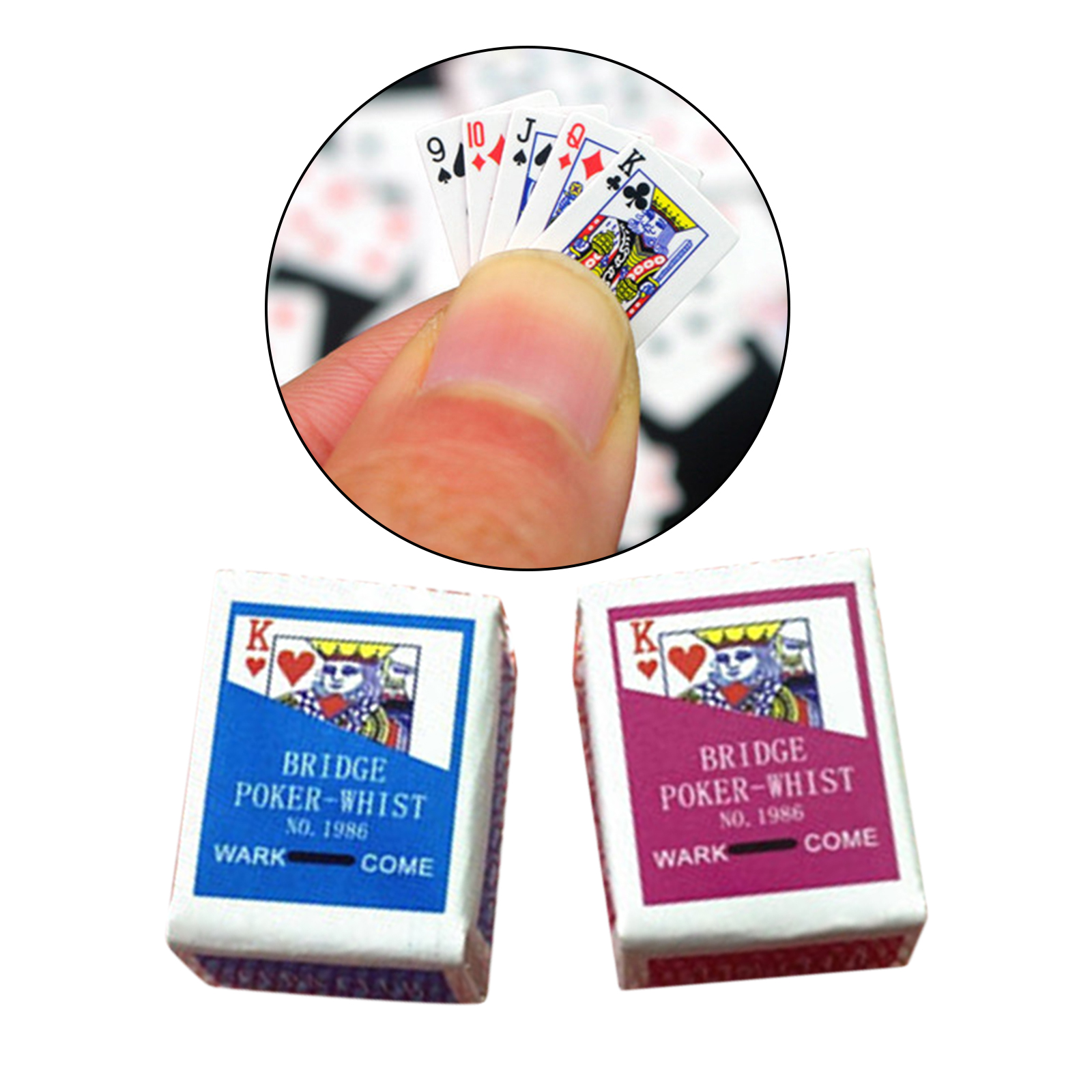 Fun Miniature Poker 1:12 Dollhouse Playing Cards Doll House Mini Poker Decor