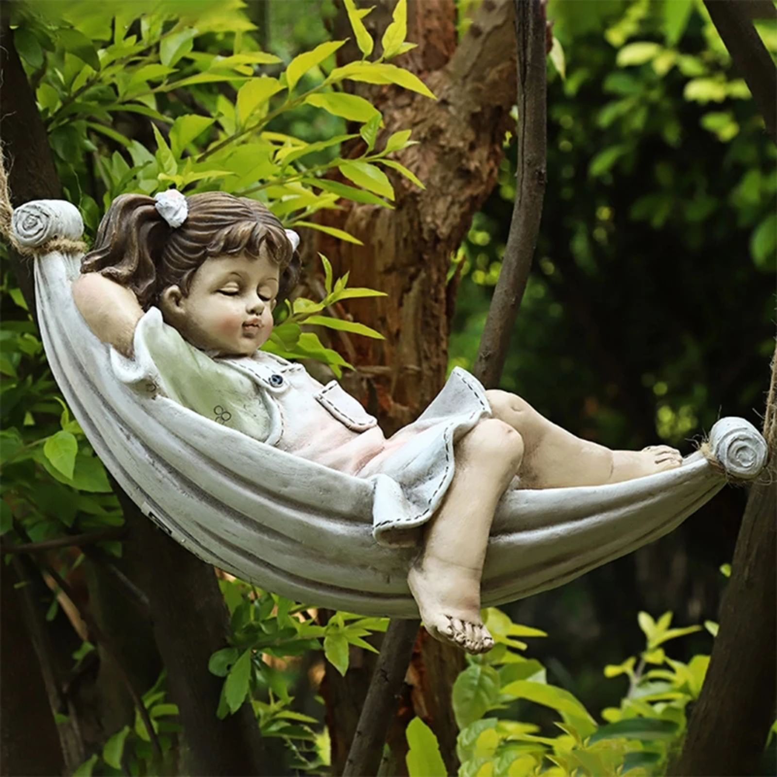 Outdoor Tree Hanging Statue Garden 28.5cm Figurine Weatherproof Pond Craft