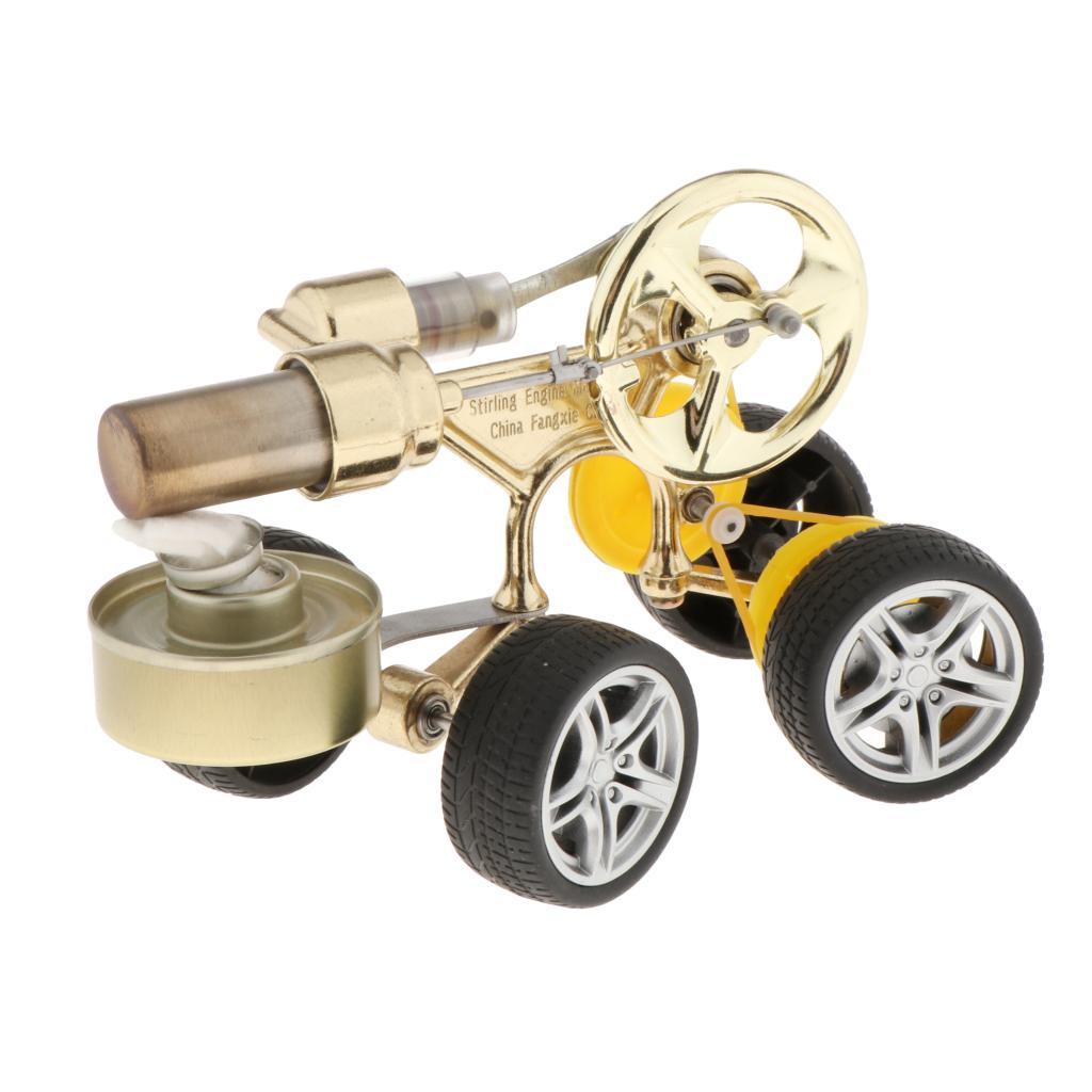 Retro Metal Stirling Car Engine Motor Kit Making Steam Educational Toy Props