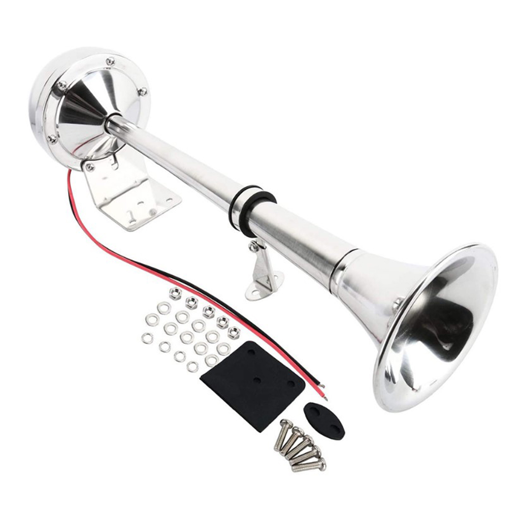 12v Marine Boat Horn Stainless Steel Single Air Trumpet for Ship Train RV Trailer