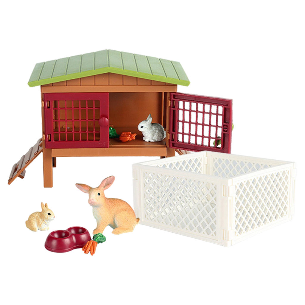 Simulation Farm Animal Model Poultry Micro Landscape Scene House Educational Kid Toy Gift