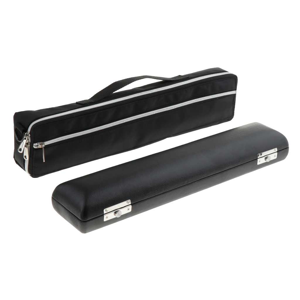 17 Hole Flute Wooden Carry Padded Case Box with Storage Gig Bag Handbag Cover Black