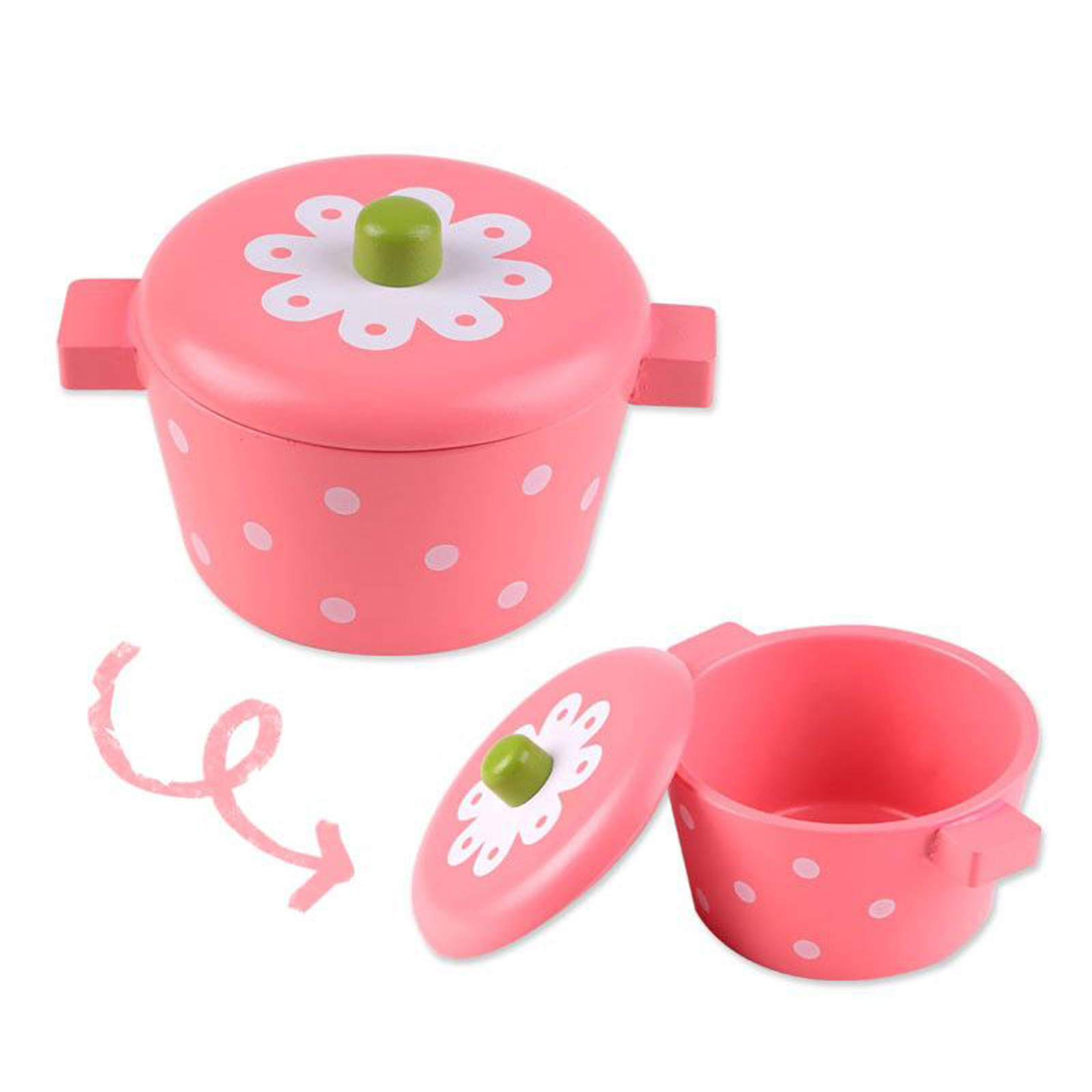 Kitchen Toys Baking Pretend Wooden Pink Kitchen Utensils Pot Pan
