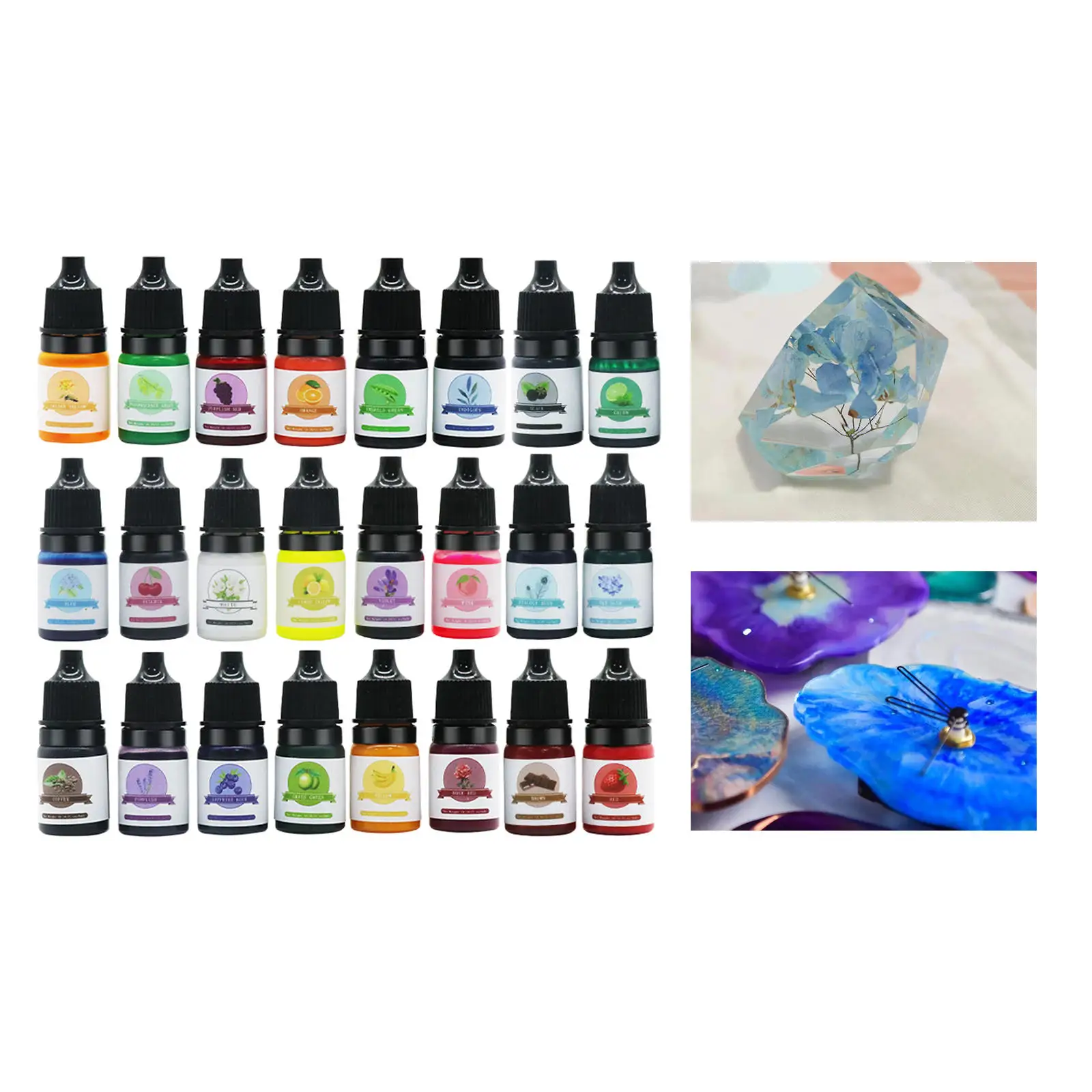 24 Color Epoxy Resin Pigment Jewelry Making Concentrated Resin Coloring Dye Colorant Art Pigment Liquid for DIY Crafts Paint