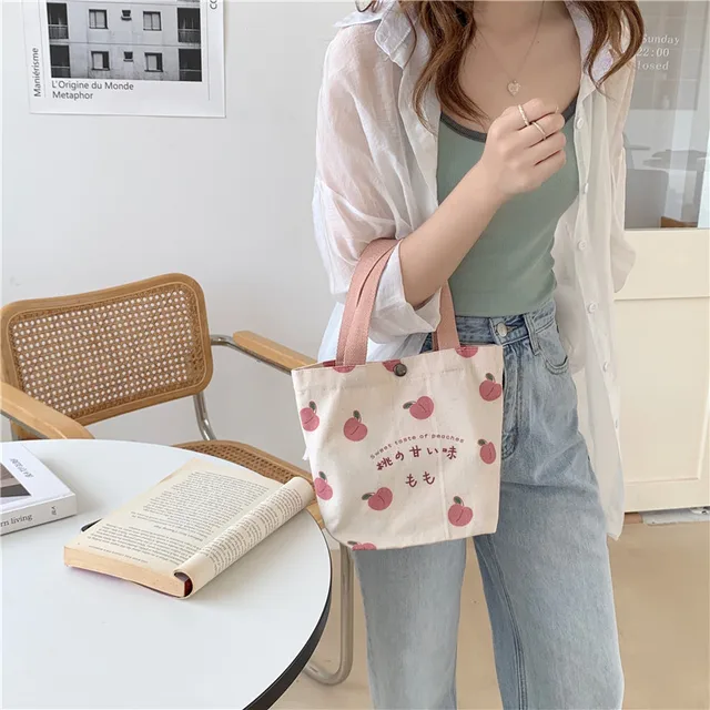 Women's Literary Floral Handbag Mini Canvas Bag Casual Lady