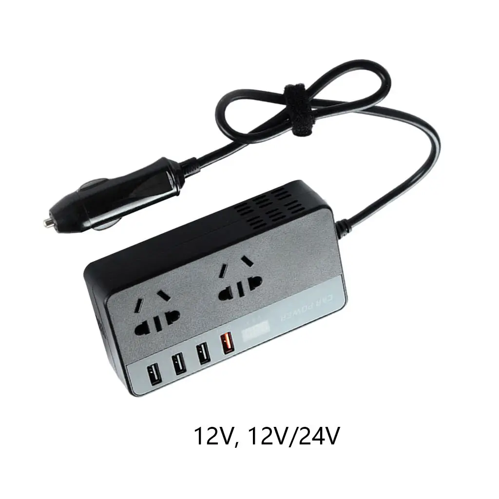 DC 12V to AC 220V Car Inverter LED Display 12V 24V Auto Converter Inversor Fit for Car Jump Starters