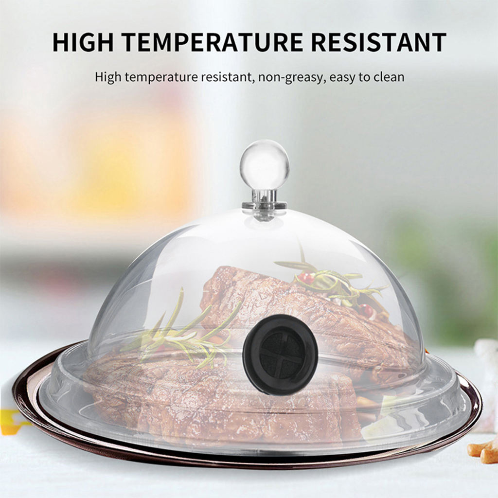 2pcs Smoke Hood Lid Dome Cover For Smoker Gun Accessory Smoke Infuser Cake Steak Drinks Cover Kitchen Food Dish