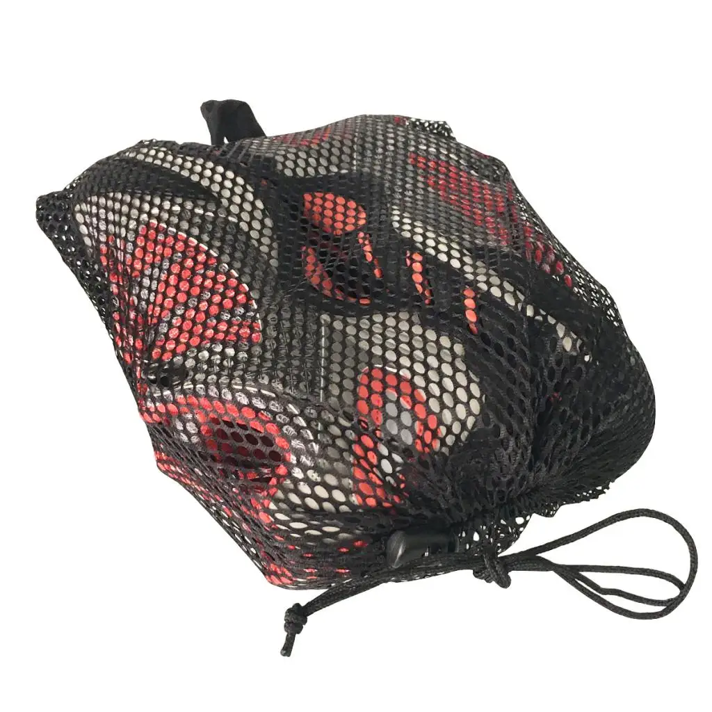 Outdoor Mesh Luggage Pouch Shoe Bags Handle Traveling with Drawstring Black