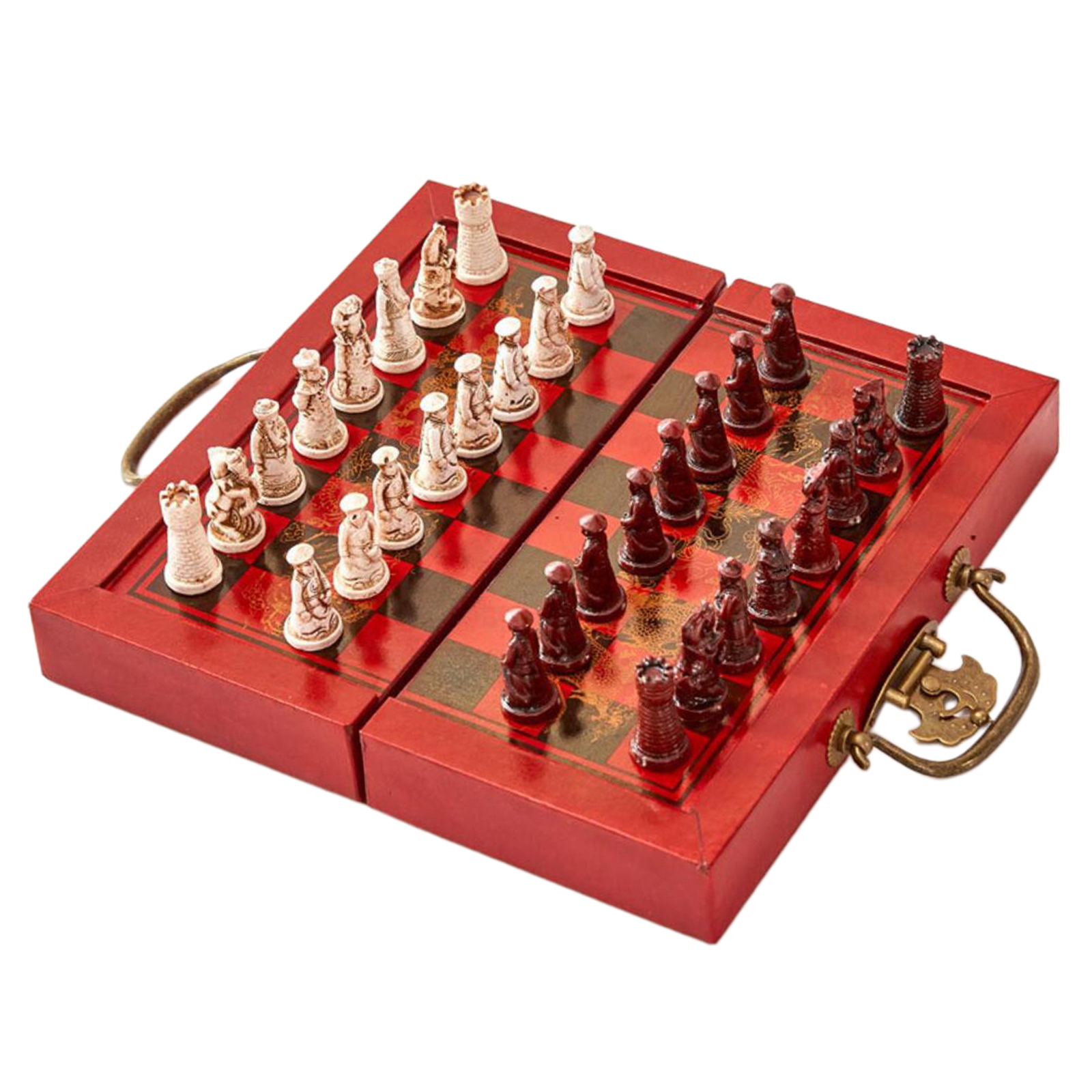 Portable Antique Chess Set Chess Pieces Birthday Gifts for Kids Adults