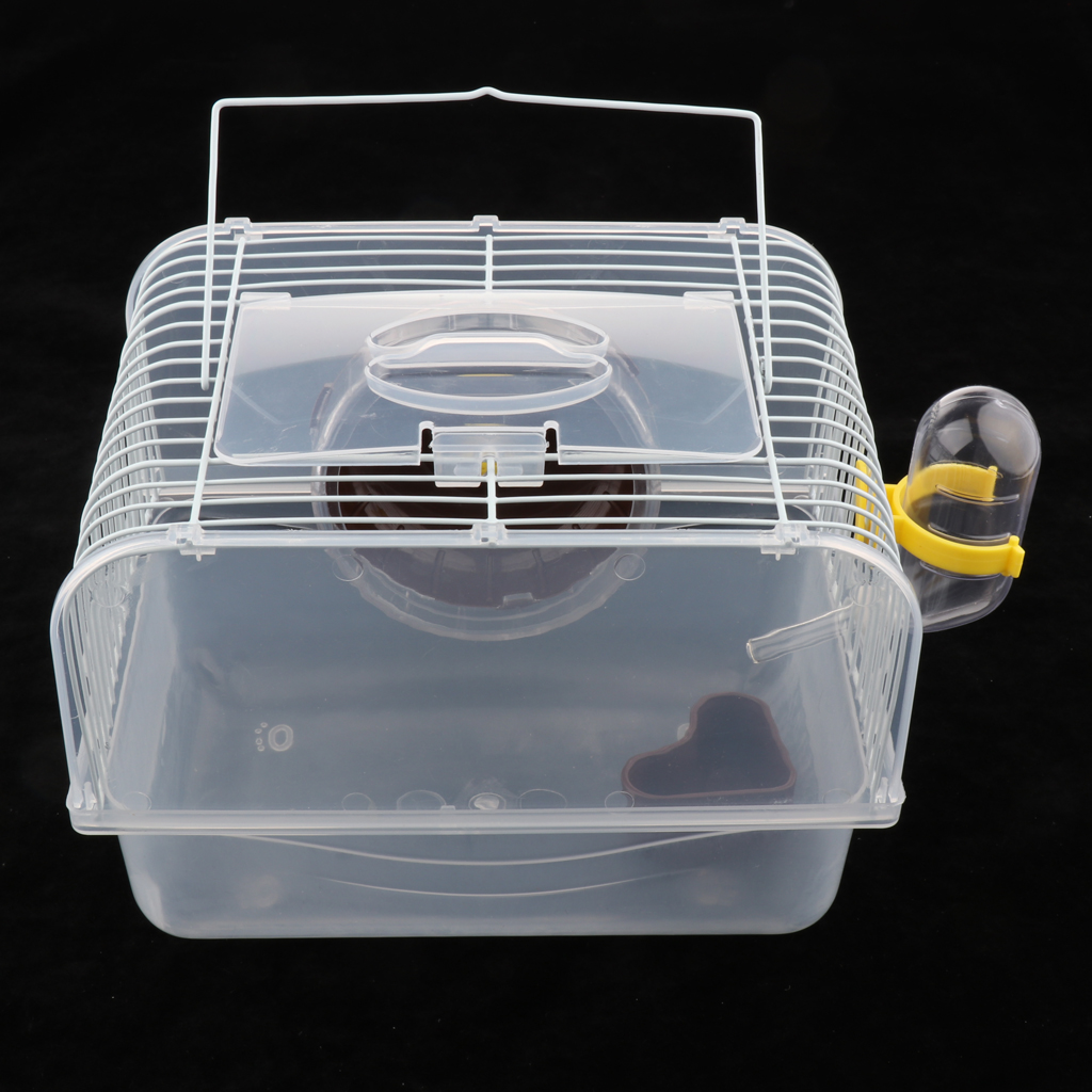 Small Hamster House Cage with Accessories, Water Bottle Feeding Bowl With Heel, Plastic