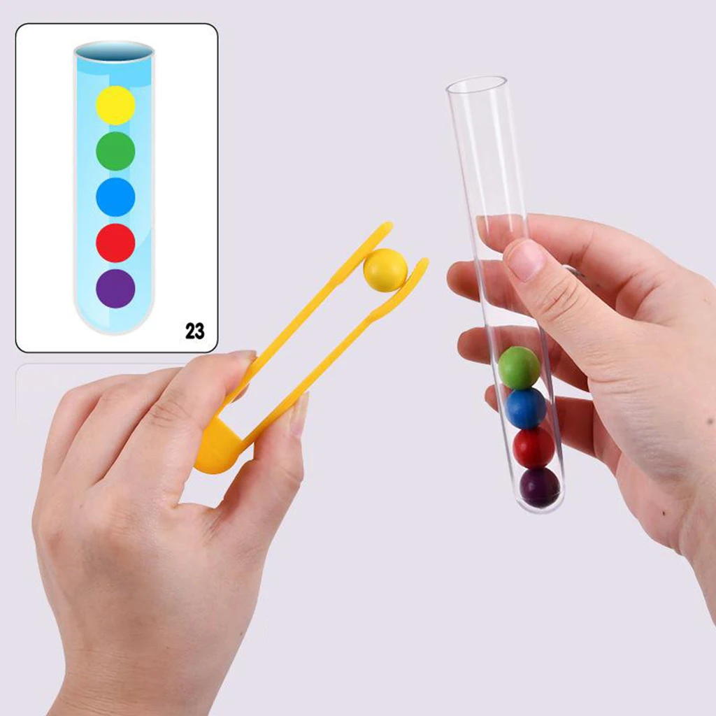 Clip Beads Test Tube Toy Children Logic Concentration Fine Motor Training Game Montessori Teaching Aids Educational Toy For Kids