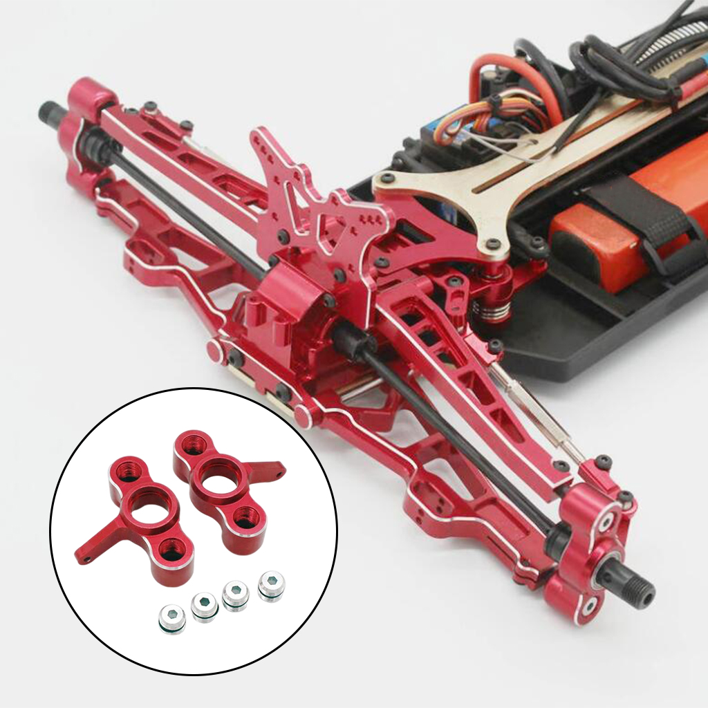 Pack of 2 Metal RC Car Steering Knuckles Carrier EA1003 for JLB Racing CHEETAH 1/10 Car Truck Hobby Model DIY Modified Red