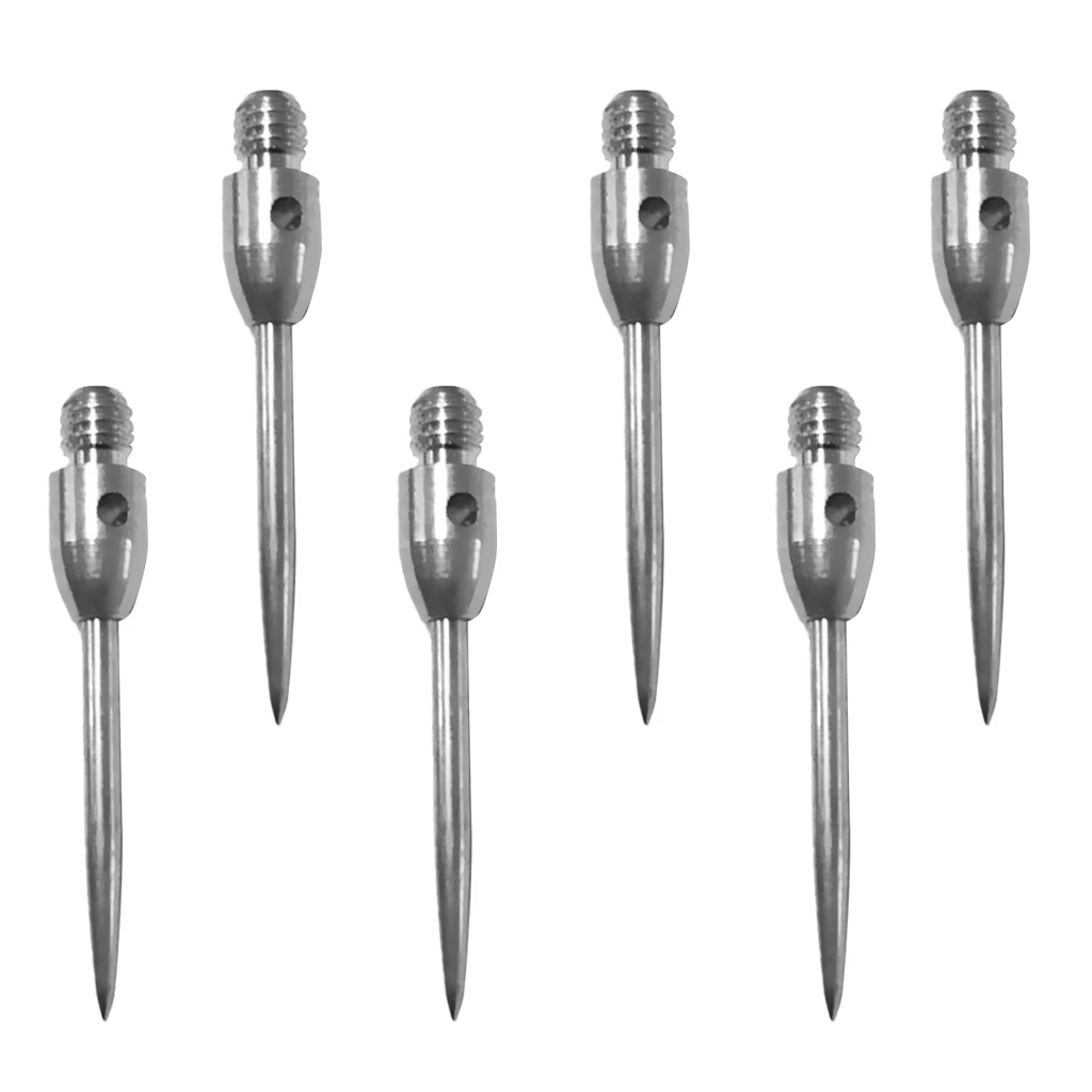 MagiDeal 6 Pieces 2BA Thread Darts Steel Tips Conversion Dart Tip Points Silver